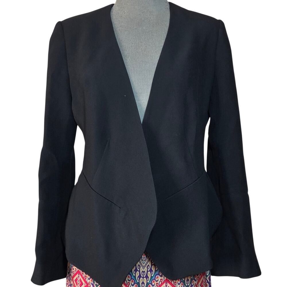 Fabiana Filippi Black Asymmetric Hem Blazer Jacket Size XS